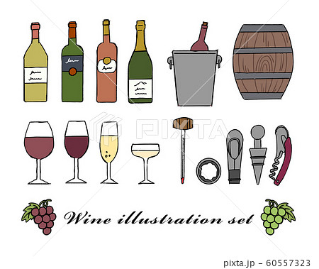 ワインボトルのイラスト素材