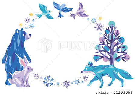 冬 動物 ベクター Winterのイラスト素材