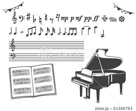 音符 音楽 ベクター 楽譜のイラスト素材
