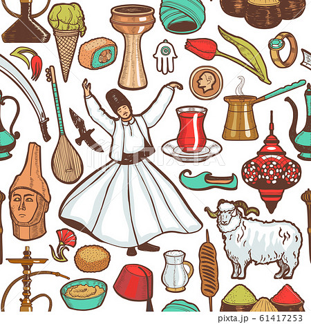 トルコ パターン 柄 模様のイラスト素材