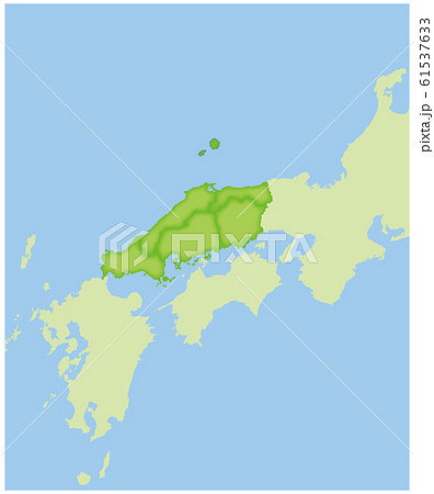 岡山 岡山県 日本地図 マップのイラスト素材