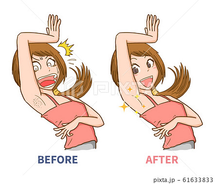 腋毛のイラスト素材