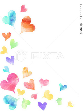 水彩ハート背景 縦型のイラスト素材 6173