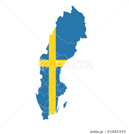 スウェーデン地図のイラスト素材