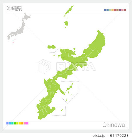 沖縄県 沖縄 地図 市町村のイラスト素材 - PIXTA