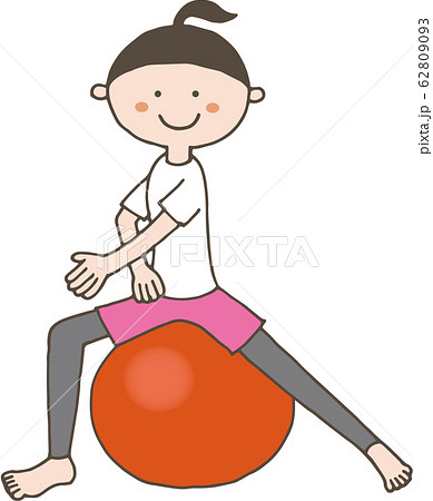 バランスボールのイラスト素材