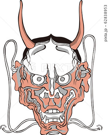 般若 面 鬼 お面 イラストのイラスト素材