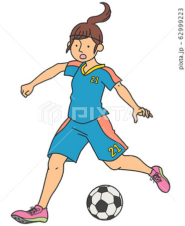 女子サッカーのイラスト素材集 ピクスタ