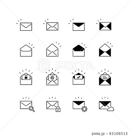 手紙 アイコン 可愛い メールのイラスト素材