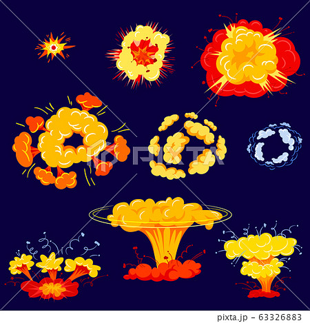 エフェクト 効果 爆発 アニメのイラスト素材