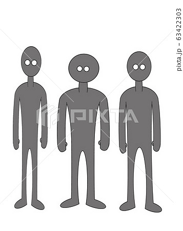人型 棒人間 人 アイコンの写真素材