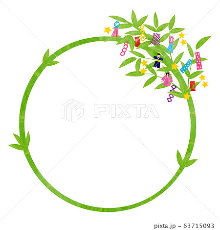 フレーム 枠 七夕 短冊のイラスト素材