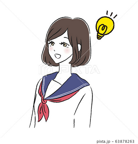 中高生 顔 表情 女の子のイラスト素材