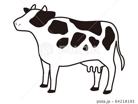 乳牛 ホルスタイン 牛のイラスト素材 Pixta