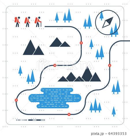 オリエンテーリング イラスト アウトドア スポーツの写真素材