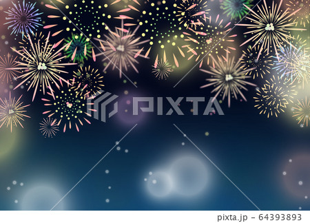 花火イラスト黒背景のイラスト素材