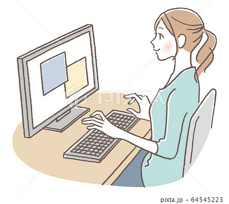 デスクトップpcのイラスト素材