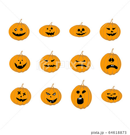 ハロウィン かぼちゃ 顔の写真素材