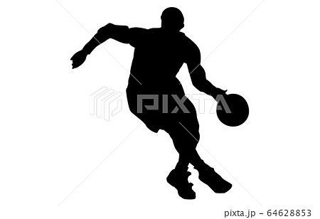 球技 バスケ バスケットボール シルエットのイラスト素材 Pixta