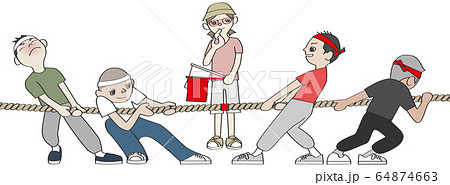 にらみ合いのイラスト素材