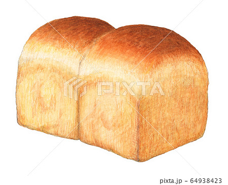 食べ物 パン イラスト 手描きの写真素材