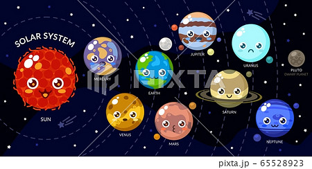 星 惑星 かわいい アイコンのイラスト素材