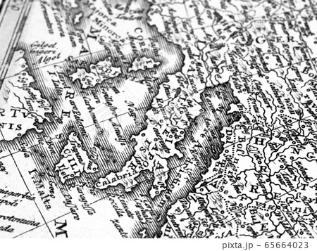 ヨーロッパ 地図 欧州 古地図 アンティークの写真素材