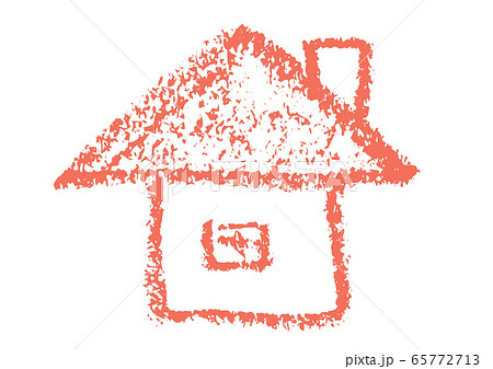 クレヨン画 不動産 手書き 挿絵のイラスト素材