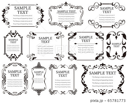 フレーム 枠 アンティーク ビンテージのイラスト素材