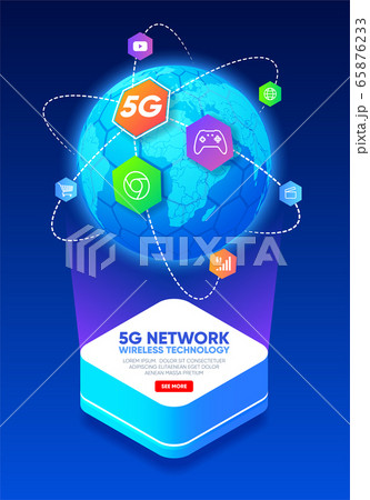 5th generation 5g wireless internet network Vector Image