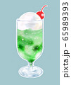 レトロなクリームソーダのイラスト素材 緑 のイラスト素材