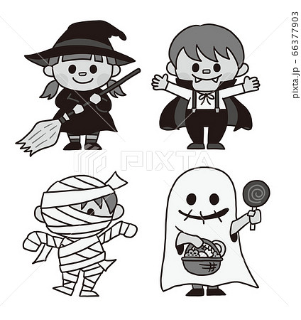 ハロウィン ミイラ キャラクター イラストのイラスト素材
