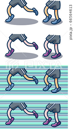 ランニング 足元 足 走るのイラスト素材