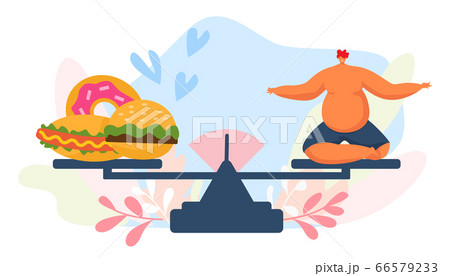ハンバーガー 食べる 肥満 男性のイラスト素材