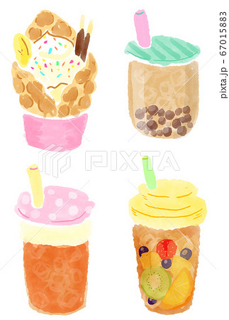 韓国スイーツのイラスト素材