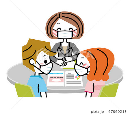 不動産営業資料のイラスト素材