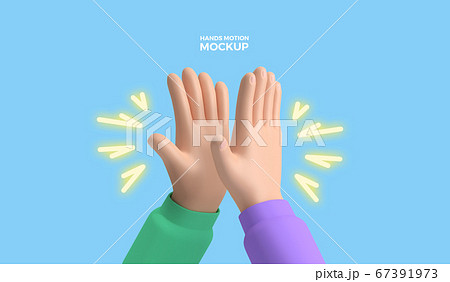 手 ハイタッチ プリント 印刷のイラスト素材