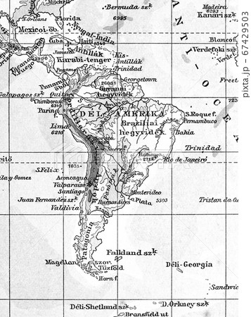 地図 マップ 世界地図 南米の写真素材