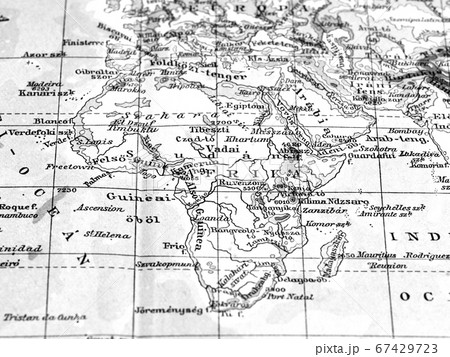 マダガスカル 古地図 地図 世界地図の写真素材