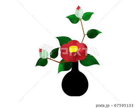 ツバキの一輪挿しの写真素材 - PIXTA
