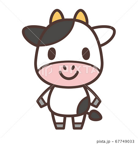 牛 動物 キャラクター 笑顔のイラスト素材