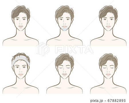 男性 人物 髪型 イケメンのイラスト素材
