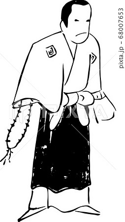 モノクロ 水墨画 人物 和服のイラスト素材 - PIXTA