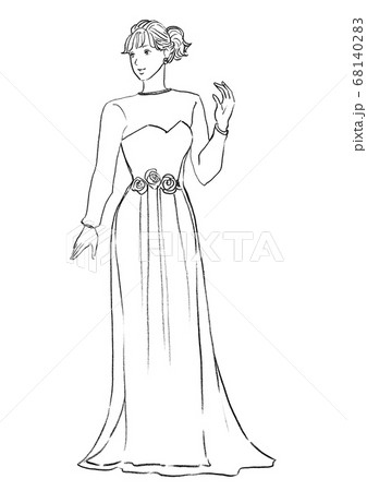 ウェディング 新婦 花嫁 髪型のイラスト素材