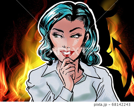 女 アメコミのイラスト素材