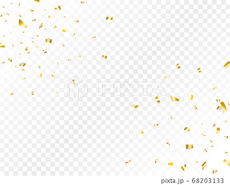 alling shiny golden confetti background on white background