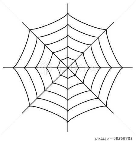 蜘蛛の巣 巣 八角形 白バックのイラスト素材