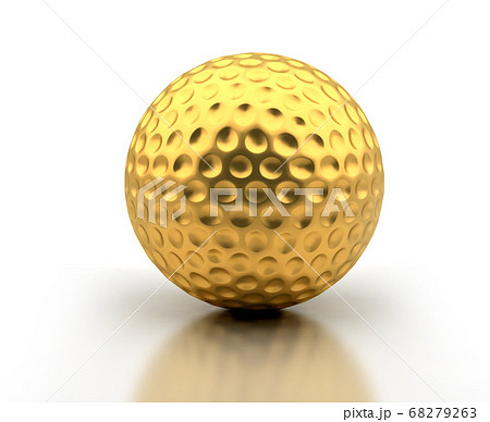 ゴルフボール ゴルフ 金色 ボールのイラスト素材