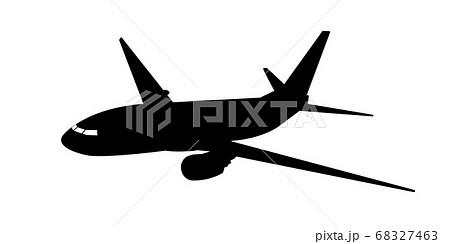 飛行機 旅客機 シルエット 航空機のイラスト素材