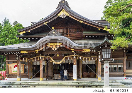 神社 しめ縄 注連縄 飾りの写真素材